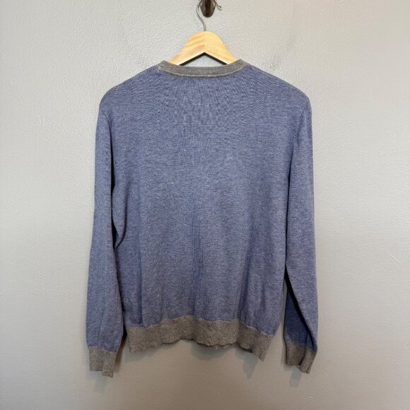 VINEYARD VINES feeder stripe double knit crew wool cotton blend sweater size S - Picture 4 of 6